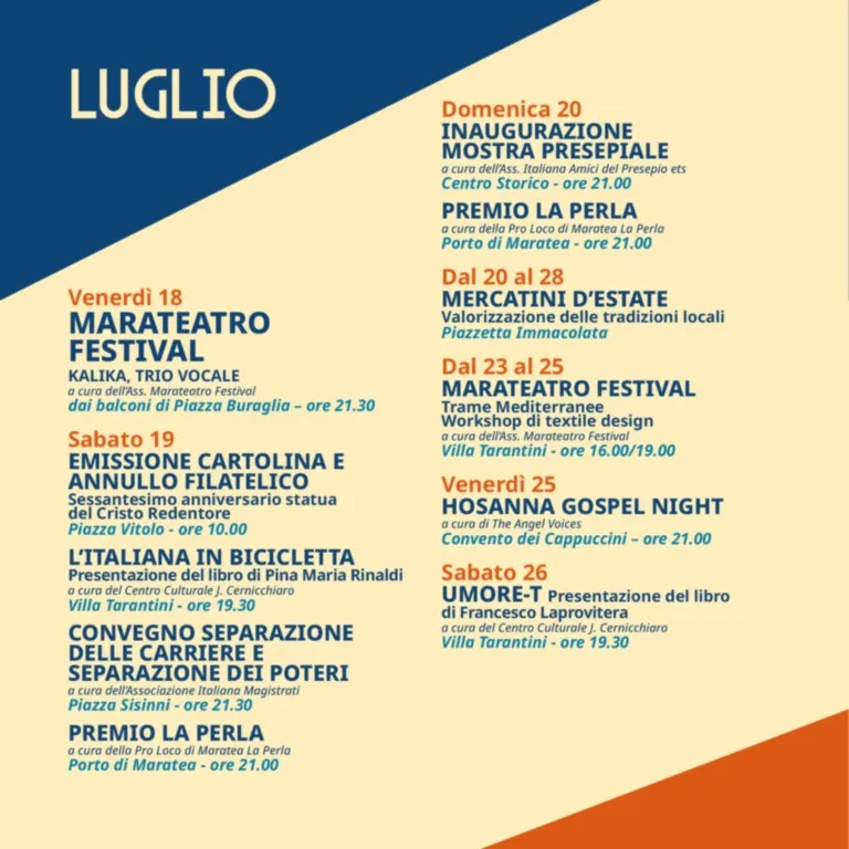eventi luglio 16-26