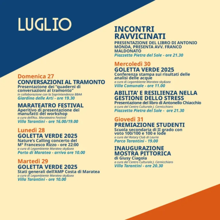 eventi luglio 27-31